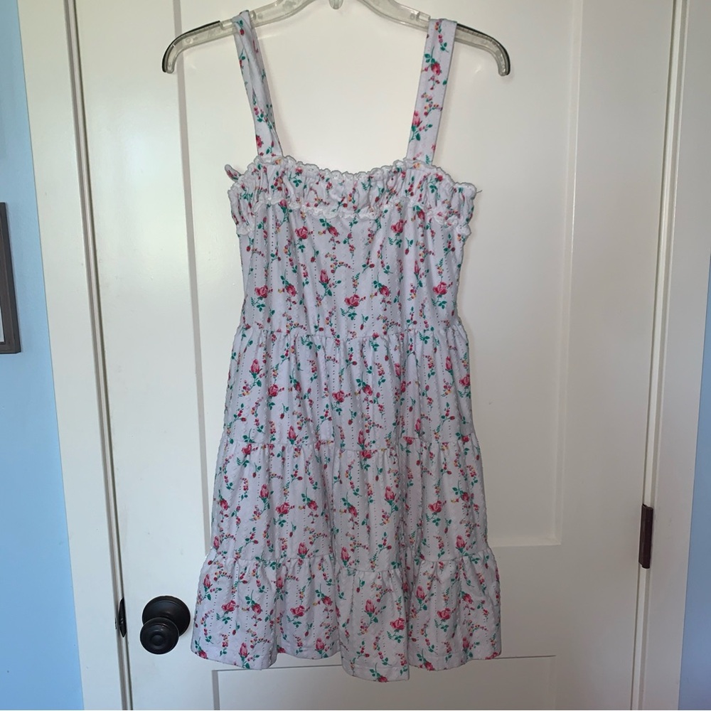Betsey Johnson Floral Sleeveless Dress XS ruffle layers